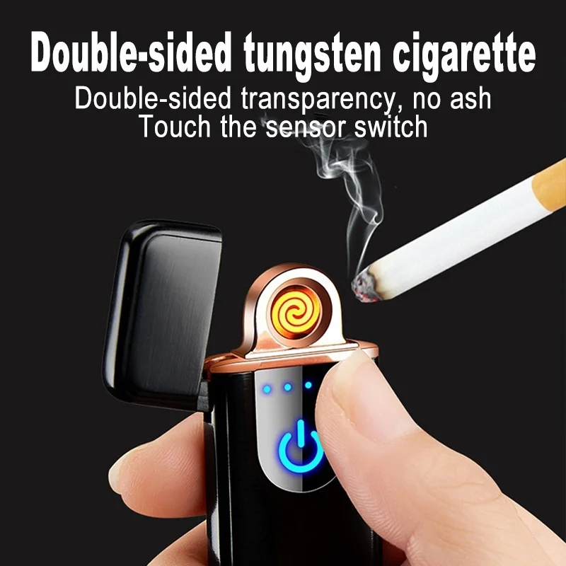 

2019 Mini Portable USB Electric Lighter Tobacco Cigarette Charging Lighter Outdoor Windproof Fire Lighter Electric Usb Lighter