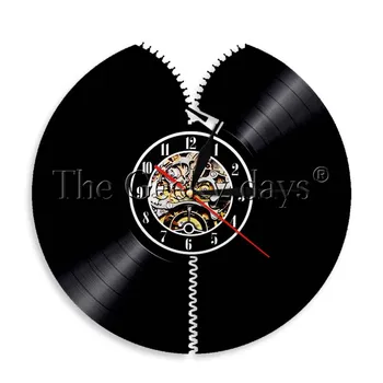 

1Piece Zipper LED Light Vinyl Record Wall Art Wall Clock Clings Abstract Zip CD Disc Living Room Decorative Clock