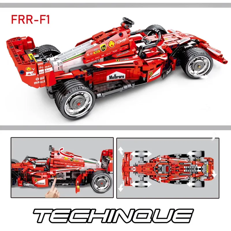 

DHL 701000 585Pcs technic F1 racing car Compatible MOC legoinglys Remote Control RC Electric speed model building blocks toy