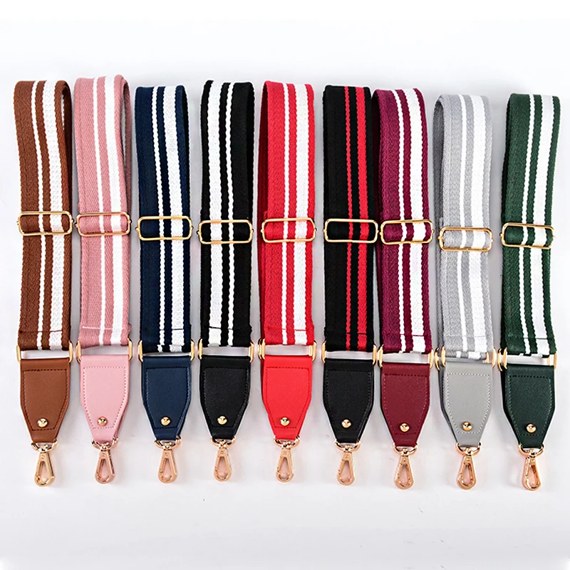 

2018 New Handbags Strap Stripe Design Canvas Bag Straps New Trendy Easy Holding Shoulder Straps Adjustable Bag Belt KZ151332