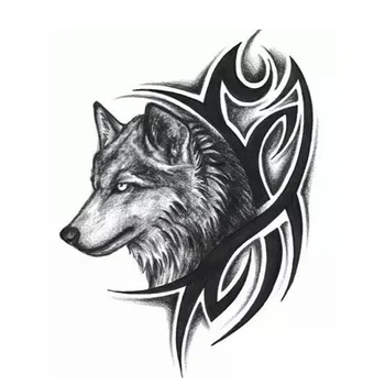 

1x New Men Women Removable Wolf Head Waterproof Temporary Tattoos Body Skin Arm Leg Art Sticker