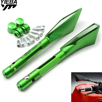 

Motorcycle CNC Rearview Mirrors Blue Glass Rear View Side Mirror FOR kawasaki ZX-6R ZX-10R ER-6N ER-6F Z800 WR250 KTM150 EXC450