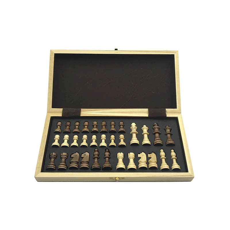 Yernea Magnetic Chess Games Wooden Chessboard Outdoor Chess Set Games Solid Wood Pieces Magnetic Folding Chessboard