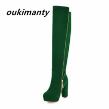 Осенние женские сапоги до колена на высоком каблуке; женские Сапоги выше колена; зимняя обувь на платформе;# Y0762990Q