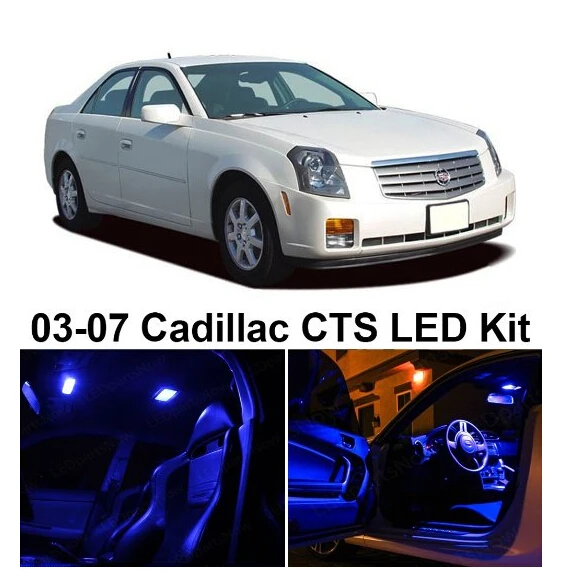 

Free Shipping 5Pcs/Lot car-styling Xenon White Canbus Package Kit LED Interior Lights For Cadillac CTS 2003-2007