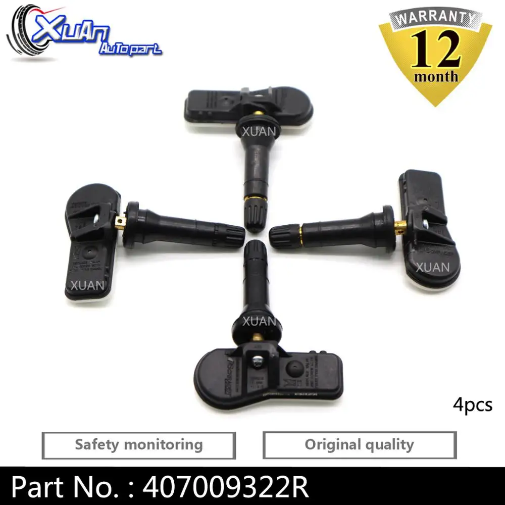 US $33.57 XUAN 4PCS Tire Pressure Monitor Sensor TPMS For Renault Duster Koleos Sandero Captur Clio IV Trafic III Bus Twingo II Wind