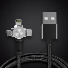 Sinstar Быстрая зарядка Магнитный кабель 180 градусов type C Micro USB для Iphone для Android type C кабель