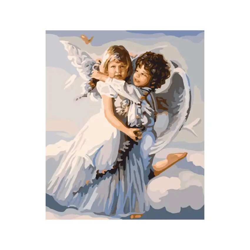WEEN Angel Girl DIY картина по номерам Холст Живопись Дети стены Искусство картина маслом Раскраска по номерам для домашнего декора 40x50 см - Цвет: child painting 6