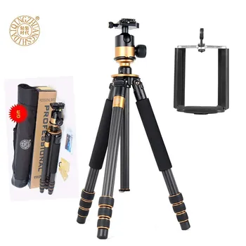 

Original QZSD Q1000C Carbon Fiber 45mm Big Panoramic BallHead Professional Tripod Travel Tripods For Phone Camera Photographer