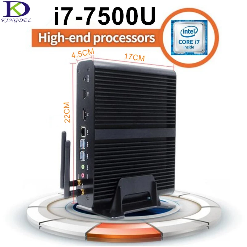 7th Gen KabyLake CPU i7 7500U Newest Fanless Mini PC DDR4 RAM Nettop Micro Desktop Computer