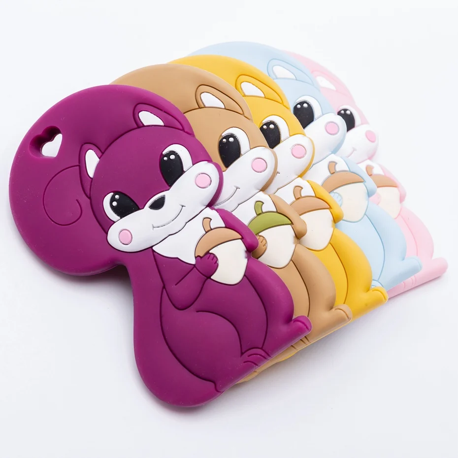 Silicone Tiny Rod Baby Teether Squirrel Safety Standard Teething Food