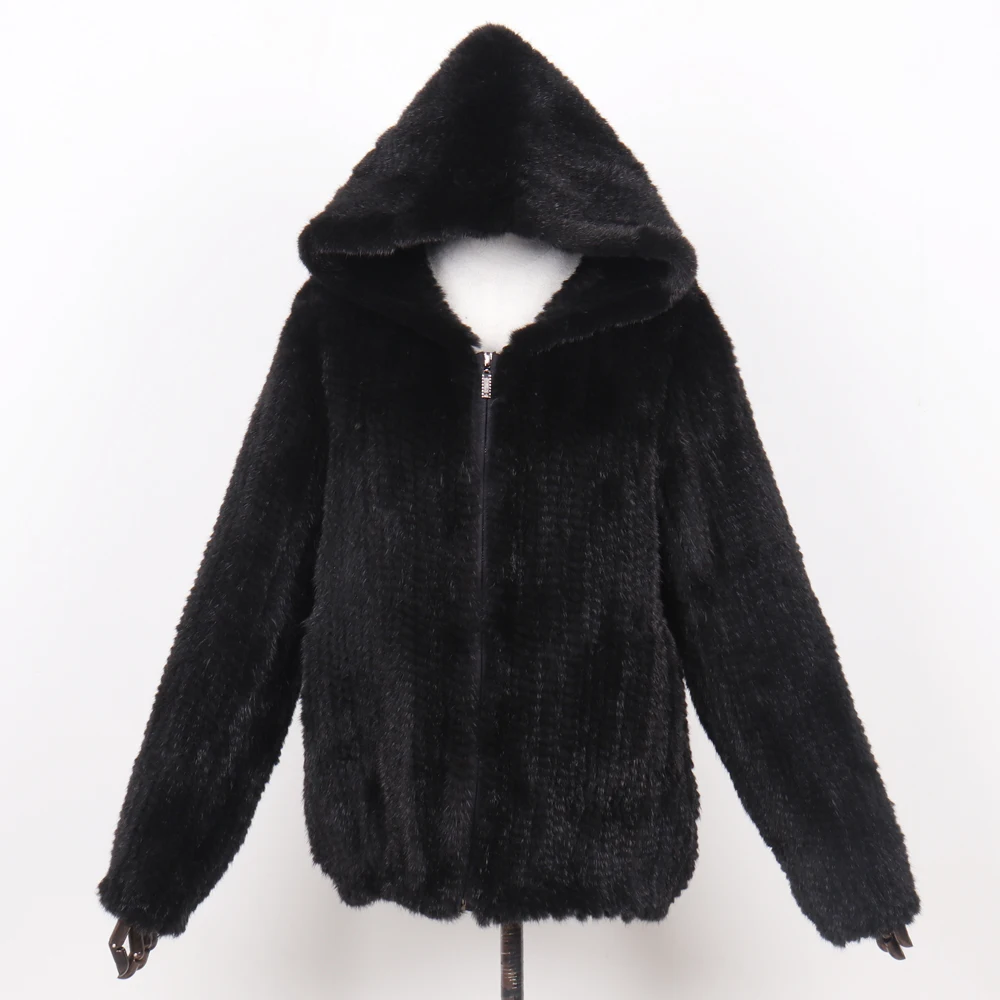 Зимнее женское пальто из натурального меха норки с капюшоном, женская модная теплая куртка из натурального меха норки, натуральная качественная верхняя одежда из натурального меха норки