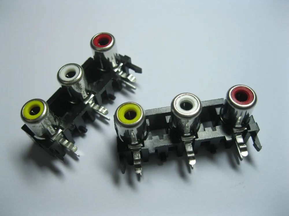 AV Pin Jack 3 Color RCA Female Audio Video AV Socket Connector AV3 5