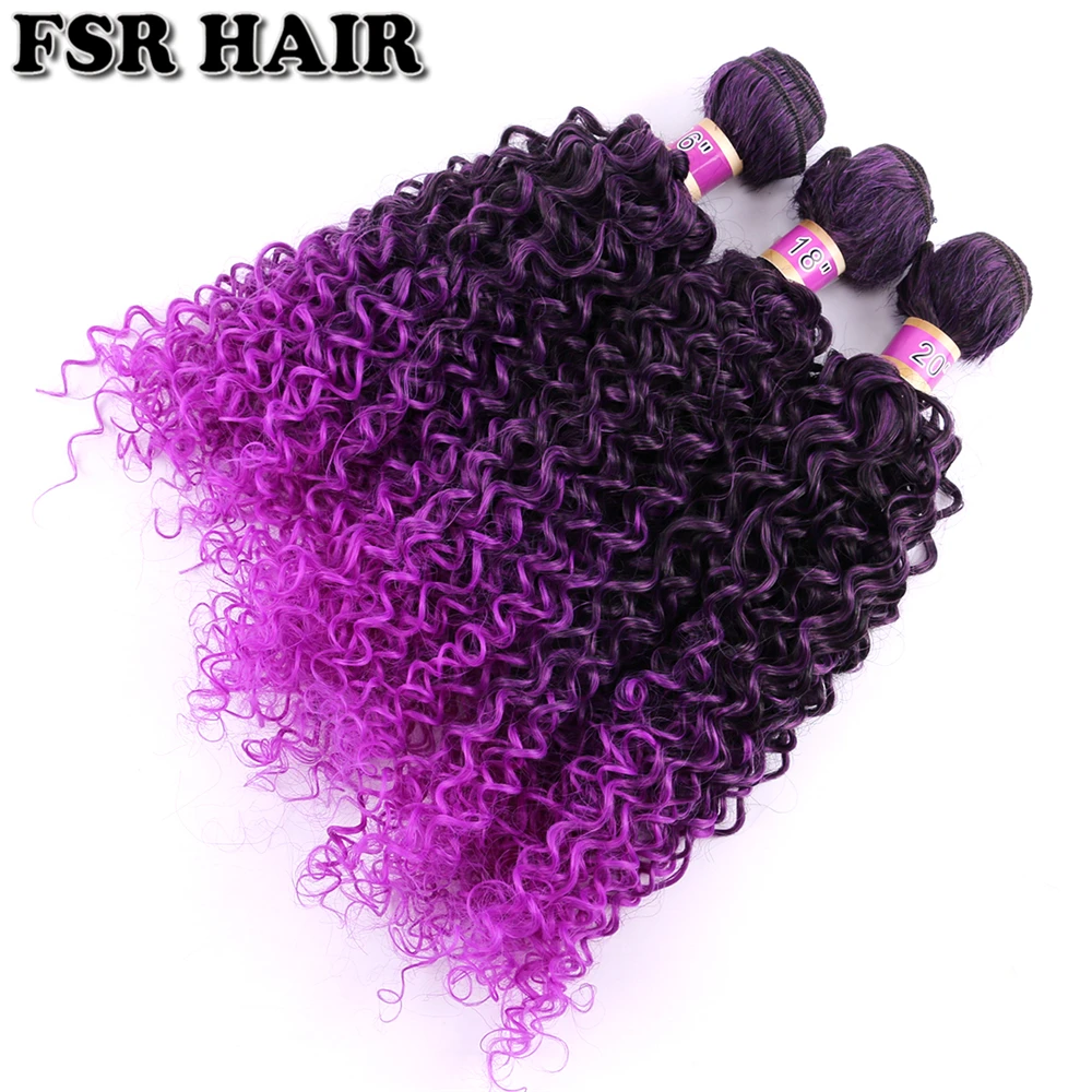 Cabelo Sintético 16-20 Polegada 3 Pçs lote Fibra De feixes de cabelo