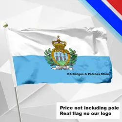 Флаг Сан-Марино, летающий флаг #4 144x96 (3x5FT) #1 288x192 #2 240x160 #3 192x128 #5 96x64 #6 60x40 #7 30x20 KS-0161-C