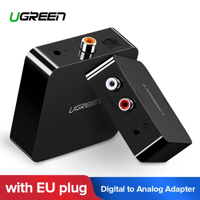 Cheap Ugreen Digital to Analog Audio Adapter Optical Toslink Coaxial to Analog R/L RCA Converter with 3.5mm Jack with EU Plug Adapter Cheap Ugreen Digital to Analog Audio Adapter Optical Toslink Coaxial to Analog R/L RCA Converter with 3.5mm Jack with EU Plug Adapter