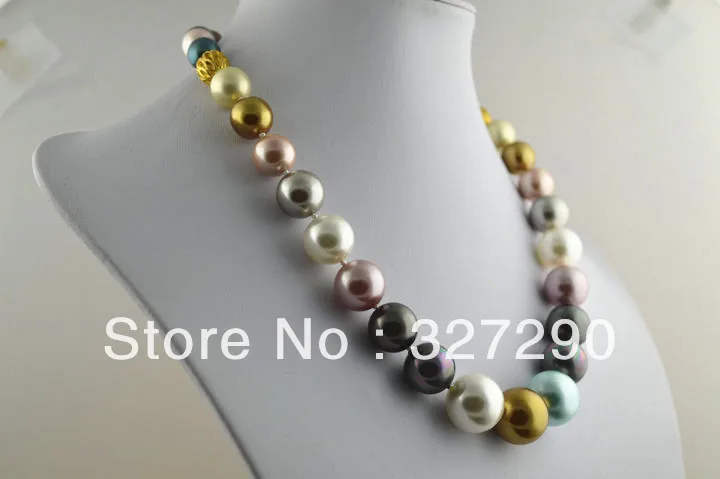 5 шт. Высокое качество 10~ 16 мм Разноцветные жемчужные круглые бусины Модные женские ожерелья