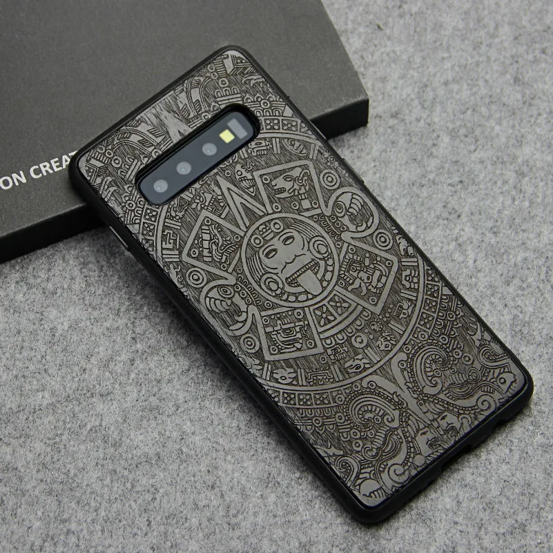 

For Samsung Galaxy S10e S10 S10 Plus Case Luxury Engraved Wood Cover Protective Bumper for Samsung S10e S10 S10+ Cases Capa