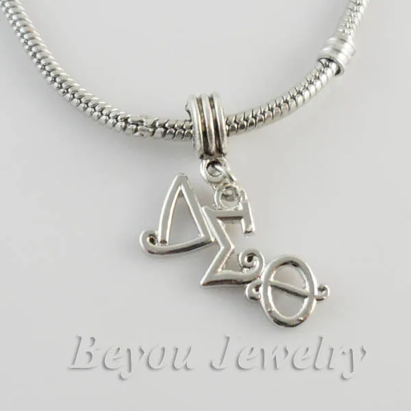 

Greek Delta Sigma Theta Sorority alphabet charm DST charms product with lobster clasper or Ring 10pcs 1 lot