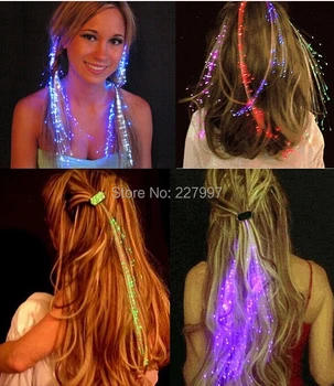 

Colorful LED glowing Braid 400pcs/lot , led Hair Extension by optical fiber, Novelty Decoration for Party Holiday 0PP PACKAGE