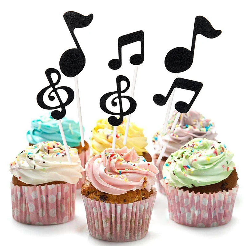 Cake Toppers Musical Note Cake Cupcake Toppers Picks Set Greeting