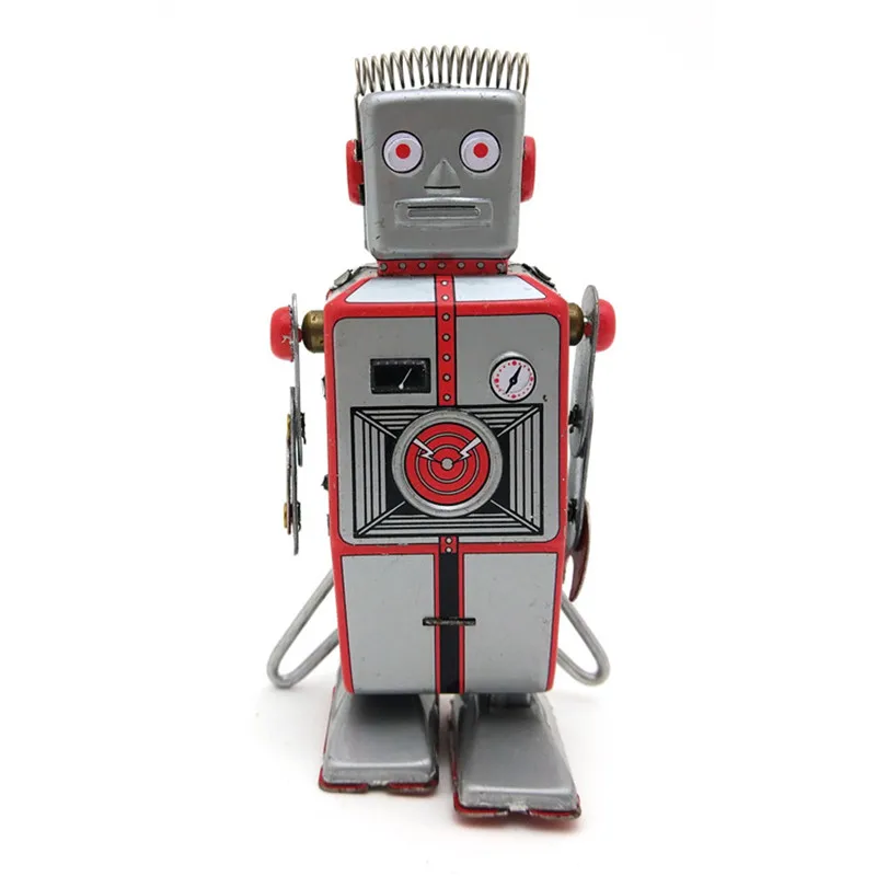 Винтаж Ретро жестяной робот игрушки классический заводной Заводной Коллекционная оловянная игрушка для взрослых детей коллекционный подарок