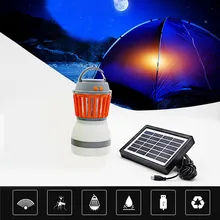 Многофункциональная кемпинговая лампа для кемпинга, водонепроницаемая Москитная лампа, 1 лампа-убийца от комаров+ 1 Солнечная панель+ 1 usb-кабель