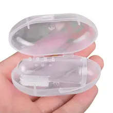2017 Baby Finger Toothbrush With Box Children Teeth Clear Massage Soft Silicone Infant Rubber Cleaning Brush Massager Set