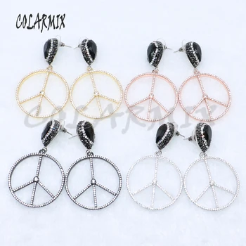 

Hollow circle earrings earrings fashion jewelry earrings Gift for lady mix color elegant zircon earrings wholesale 5060