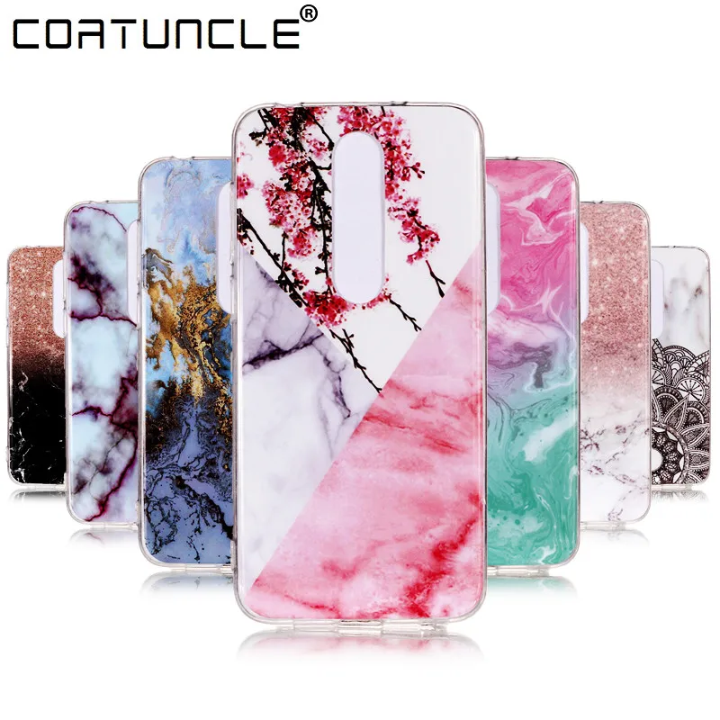 

COATUNCLE Marble Stone Cases For Coque Nokia X6 Case Silicone soft TPU For Nokia X6 Cover For Fundas Nokia X 6 Phone Case