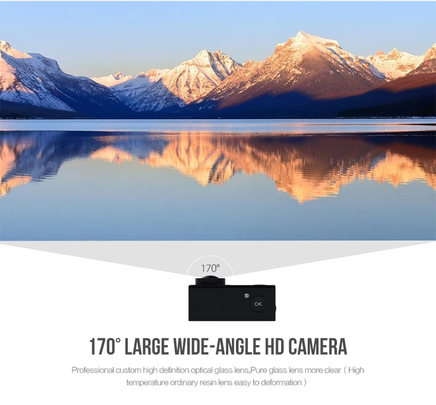 DHL Sport Camera NT96660 4K 24fps ULTRA HD 16MP WiFi 30M Waterproof Action camera Aluminum Extendable Pole Stick+camera bag light action camera