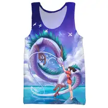 Hayao miyazaki cartoons 3D printed tank top for men fashion summer tank top work out men women tank tops halter tank top