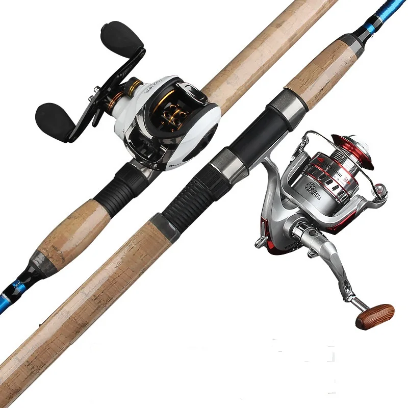 1.8m 2.1m 2.4m 2.7m MH cork grips spinning baitcasting straight handle