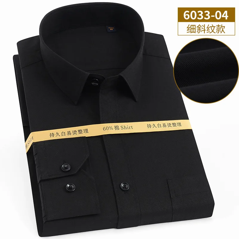 New Mens Shirts Business Men s Shirt Long Sleeve Square Collar Solid Color Slim Workwear Comfortable 4
