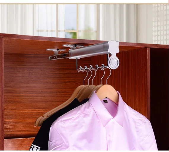 Clothes airing rod fitting top mounted cross rod hardware telescopic