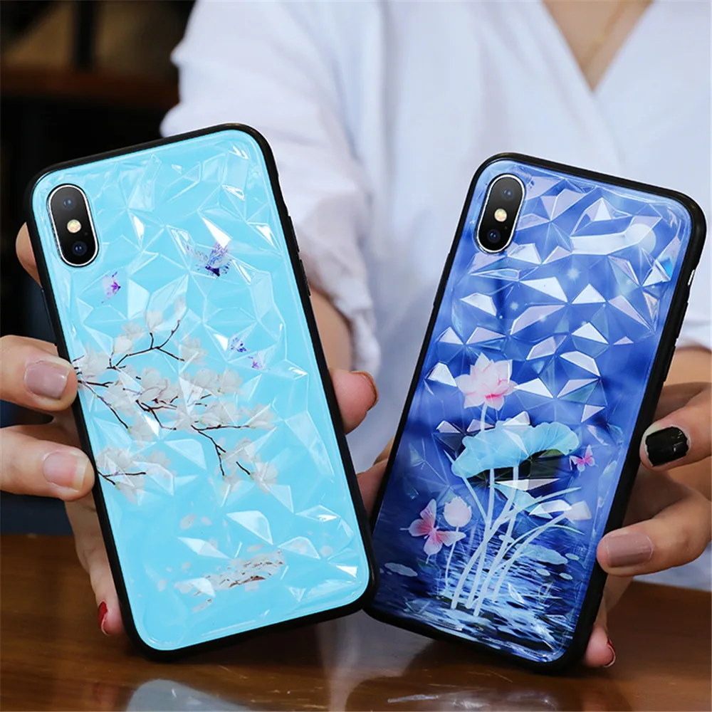 Luxury Floral Cute Diamond Case For iPhone XR XS Max X 8 7 6S 6 Plus Cover Silicone Phone Cases For iPhone X 7 8 6S Plus Coque (10)