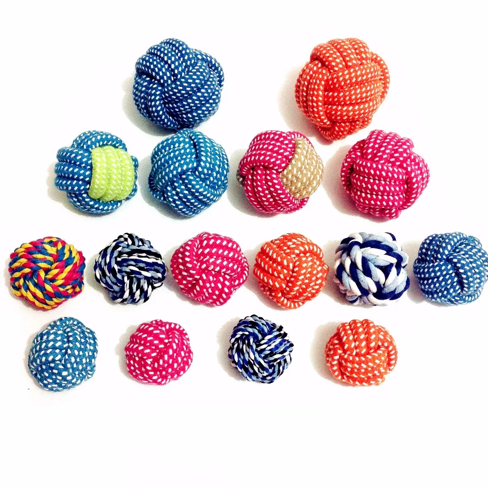 

1pc Colorful Cotton Braided Dog Toy Ball Bite Resistant Dog Chew Toys Diameter 6/7/8/10cm dog teeth cleaning toys for