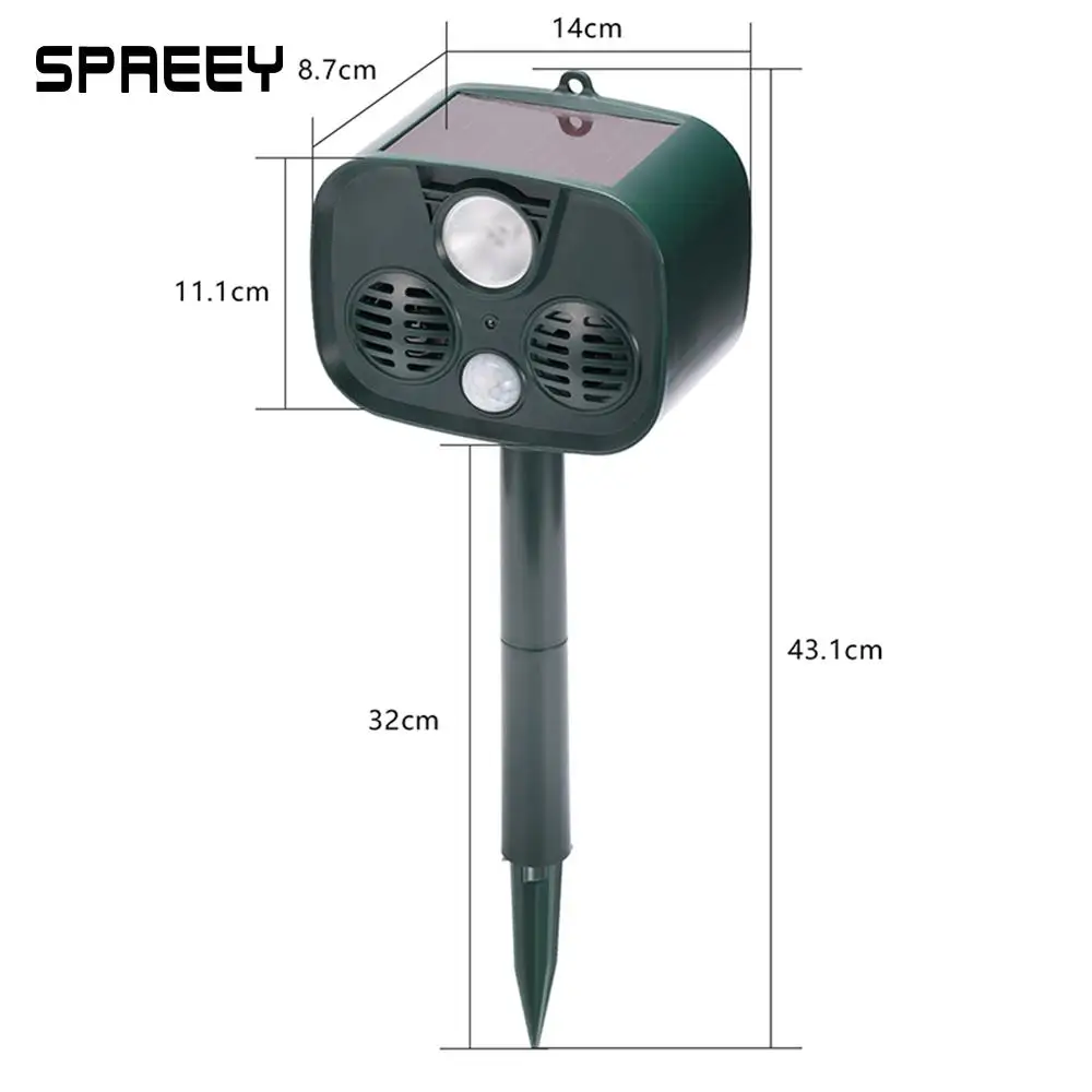 Animal Repeller New Tech 120 DB Rodent Control 25-61kHz Ultrasonic Electron Animal Drive Snake Anti-Mosquito
