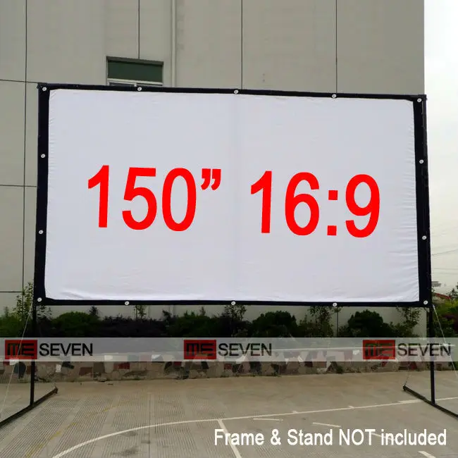 Портативный складной экран для проектора 150 дюймов 16:9 ткань с люверсами