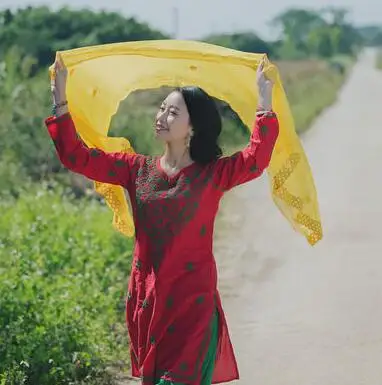 4 цвета Индии сари Женские Модные Этнические стили сари шарф красивая удобная шаль - Цвет: C