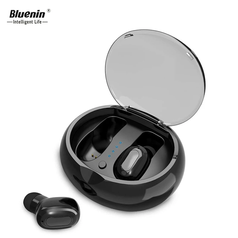 

Bluenin Mini Bluetooth Headset Wireless Earbuds Stereo Bluetooth V4.2 Earbuds Cordless Earphones with Charging Box for Android
