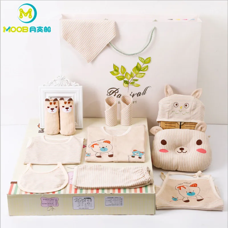 

13PCS Baby Girl Clothes Set Cotton Newborn Infant Clothing Ropa De Bebe Suit Baby Pillow Pig Boy Outfit Romper Bib Baby Girl Set