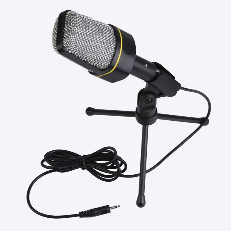Multimedia Studio Wired Computer Microphone 3.5mm Mic+Tripod Stand for