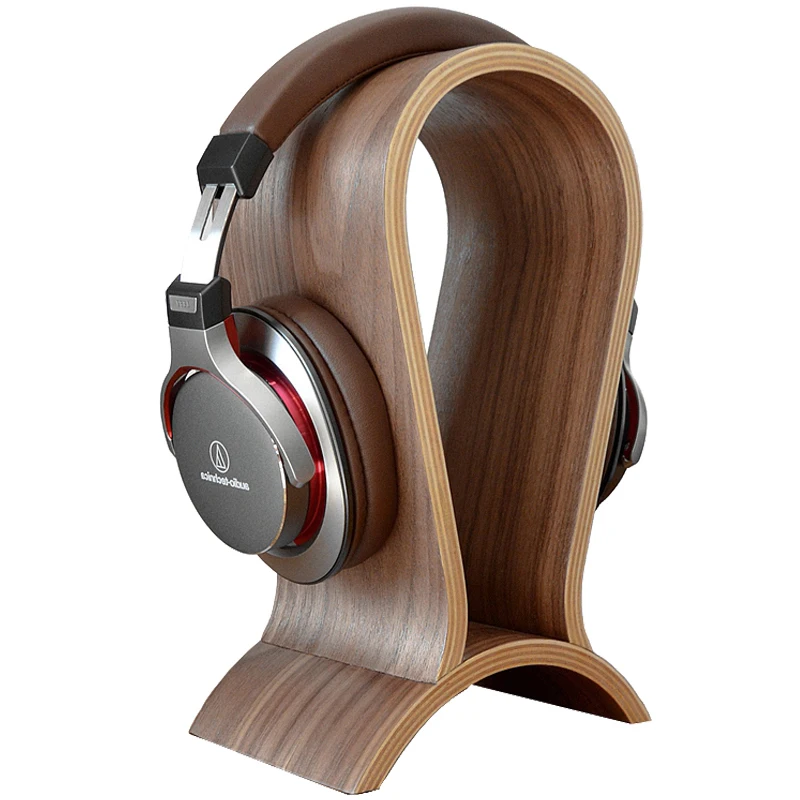 Classic Wooden Headphone Headset Stand Earphone Holder Walnut Hanger Headset Display for Beats JBL for Bose Universal Headset