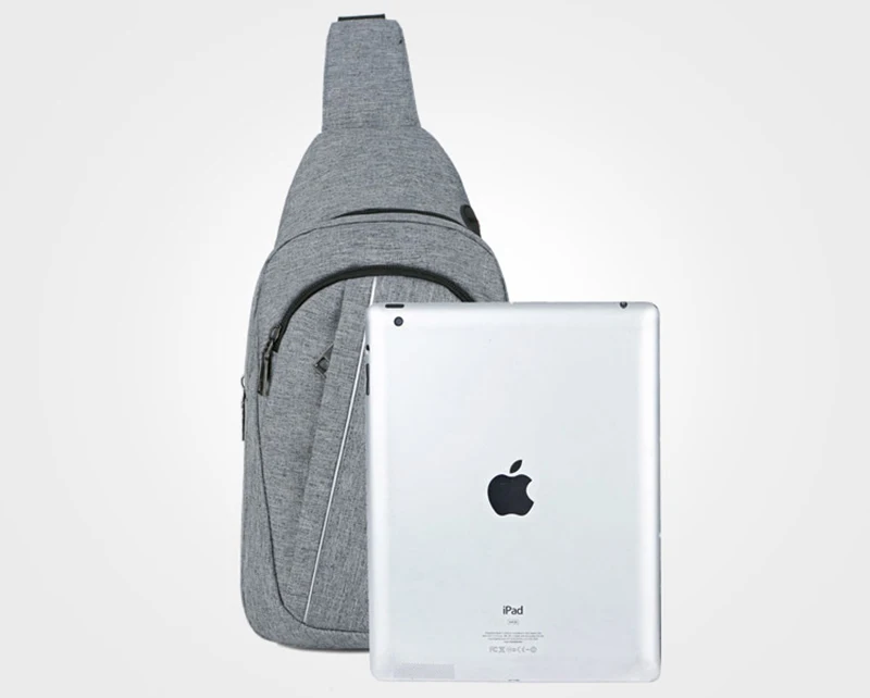 USB Charging Men Backpack Canvas Anti Theft Teenager Chest Bag Women Headphone Hole Casual Shoulder Bag Sac A Dos Homme BP0222 (22)