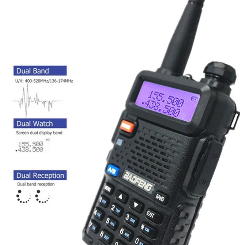 Портативная рация BAOFENG радиостанция VHF UHF CB Ham Любительский радиоприемник