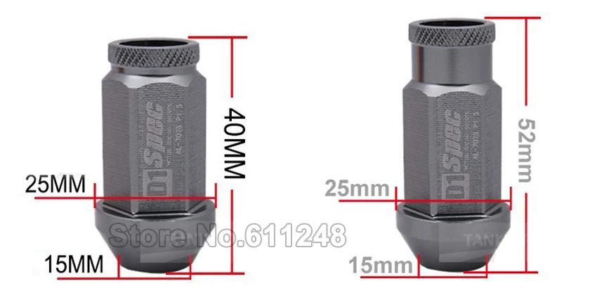 20 шт. D1 Автомобильные Колесные гайки M12x1.5/M12x1.25 гоночные 40 мм легкие Колесные гайки для Ford Toyota Mitsubishi Nissan Mazda Suzuki