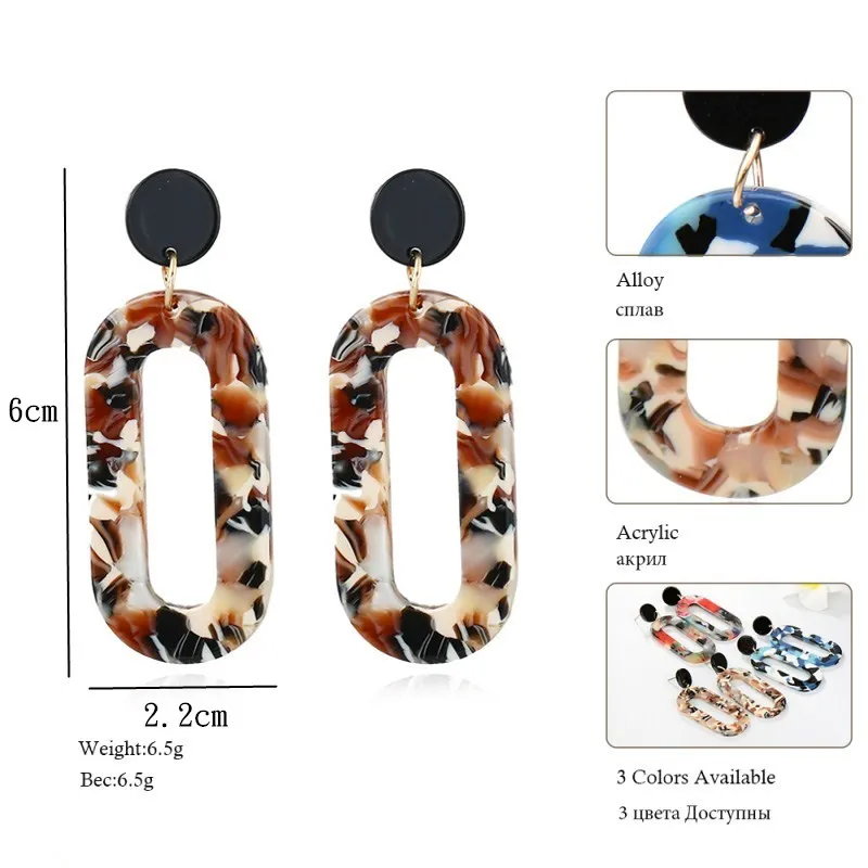 New-Fashion-Padr-o-Geom-trico-Acr-lico-Brinco-para-As-Mulheres-J-ias-Colorido-Declara