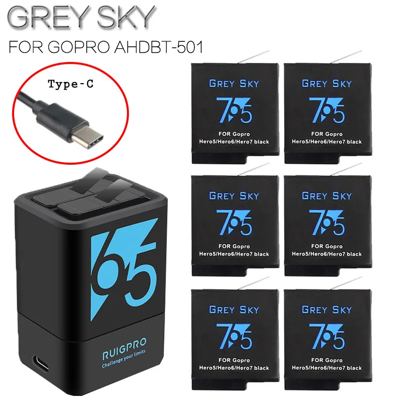 

bateria hero7 1680mAh Batterie for GoPro Hero 5 Go Pro Hero 6 7 Battery Go Pro Hero5 Hero6 hero7 Black Camera accessories