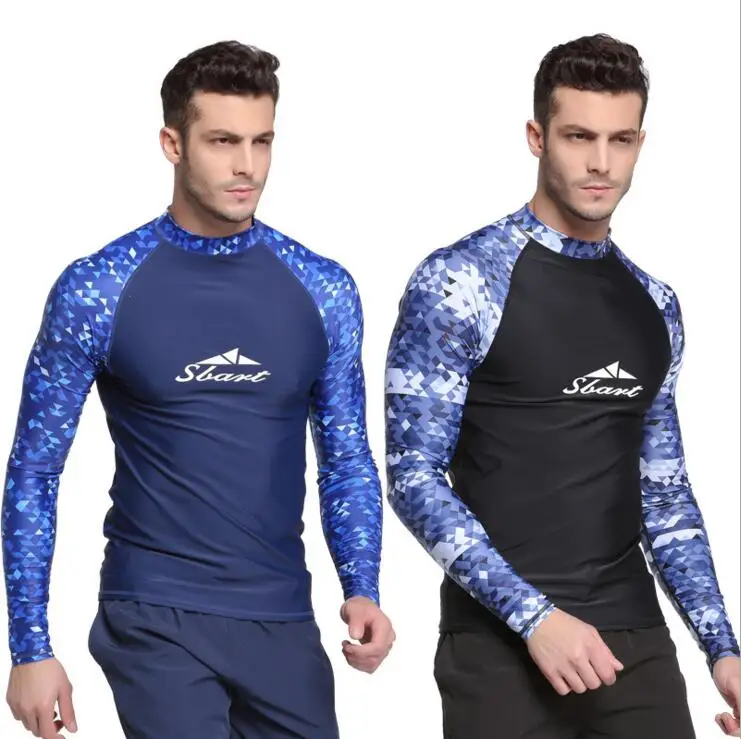 Мужской костюм для серфинга и дайвинга Rashguard рубашки плавания UPF 50 + пляжный с
